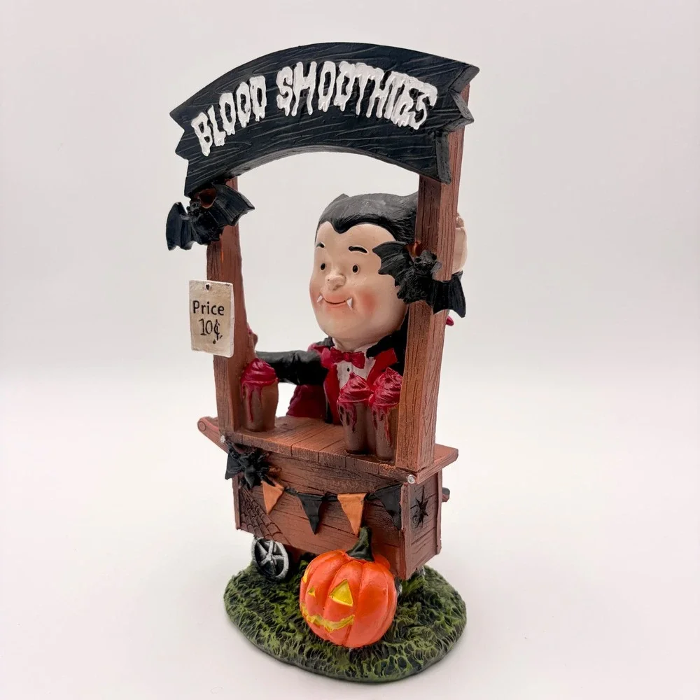 Halloween Vampire Blood Smoothies Stand Figurine Dracula Decor Fangs